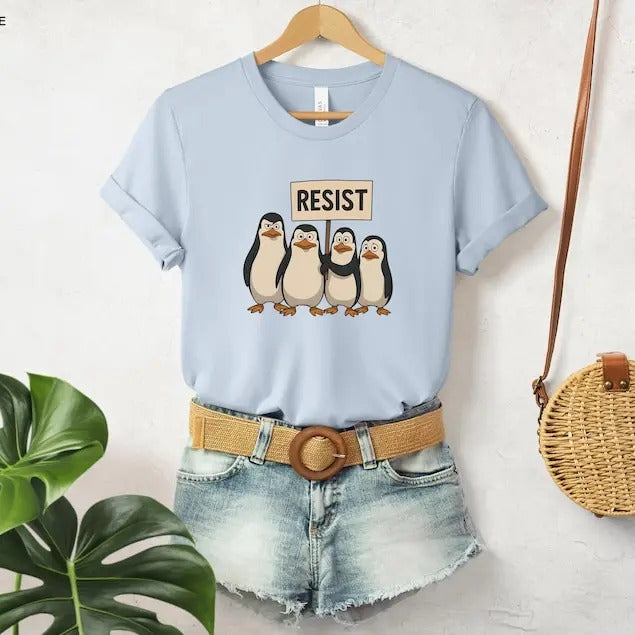 Penguins Resist Shirt, FDT Shirt, Resistance Protest Shirt, Penguins Against Tariffs Shirt, Resist Shirt, Flippers Up...