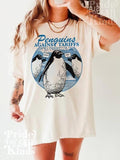 Penguins against tariffs shirt, resist shirt, fight fascism, girl the tariffs, liberal feminist human rights sweatshirt...