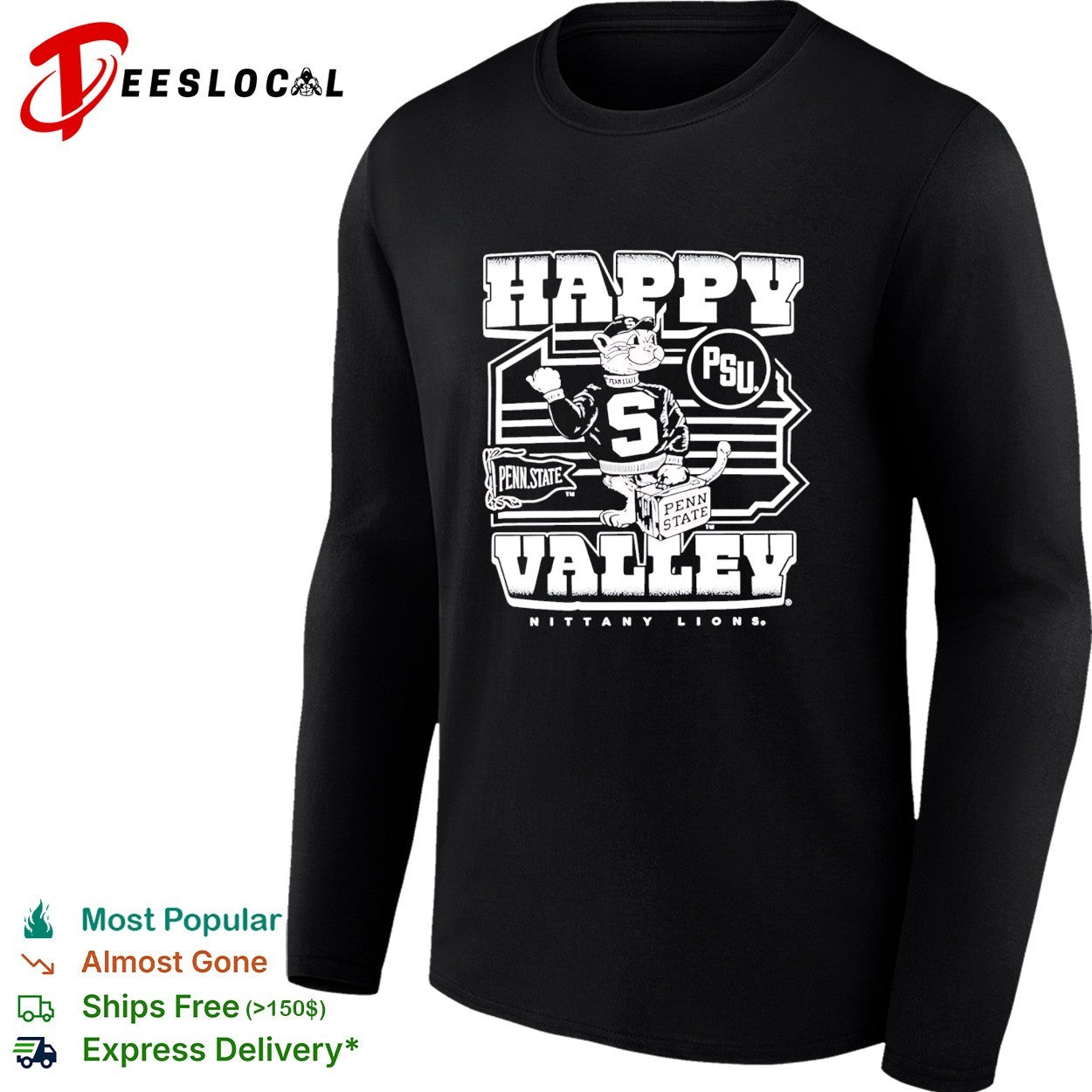 Penn State Happy Valley Nittany Lions PSU mascot shirt
