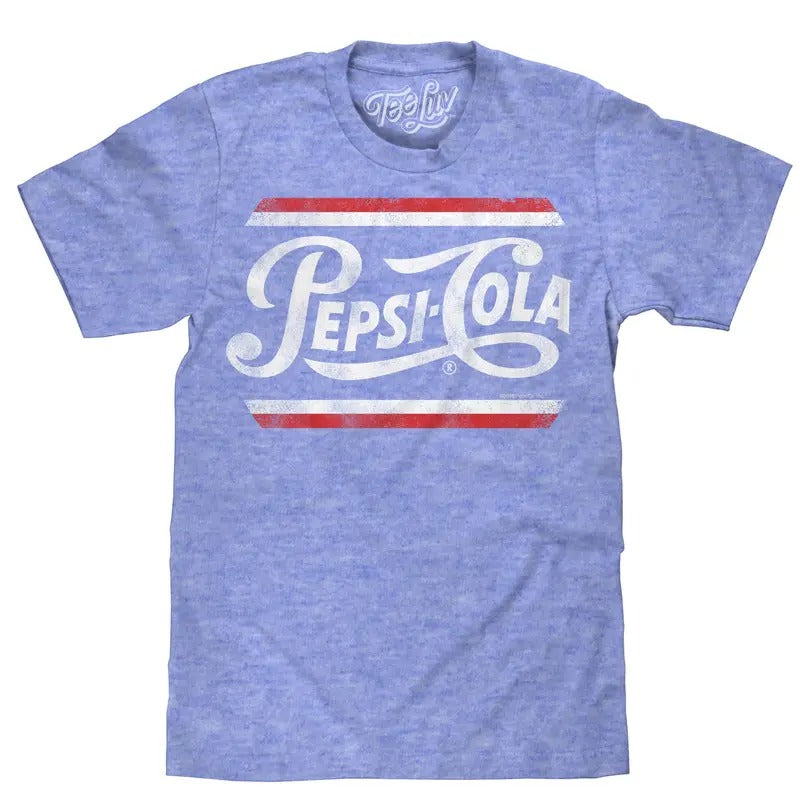 Pepsi Classic Script T-Shirt - Blue Hoodie, Sweatshirt | RetroVerseTees.com