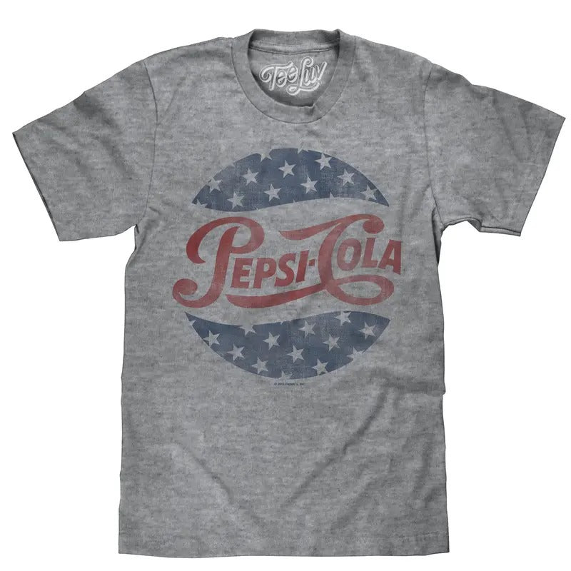 Pepsi Cola Stars T-Shirt - Gray Hoodie, Sweatshirt | RetroVerseTees.com