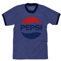 Pepsi Logo Ringer T-shirt - Blue Hoodie, Sweatshirt | RetroVerseTees.com