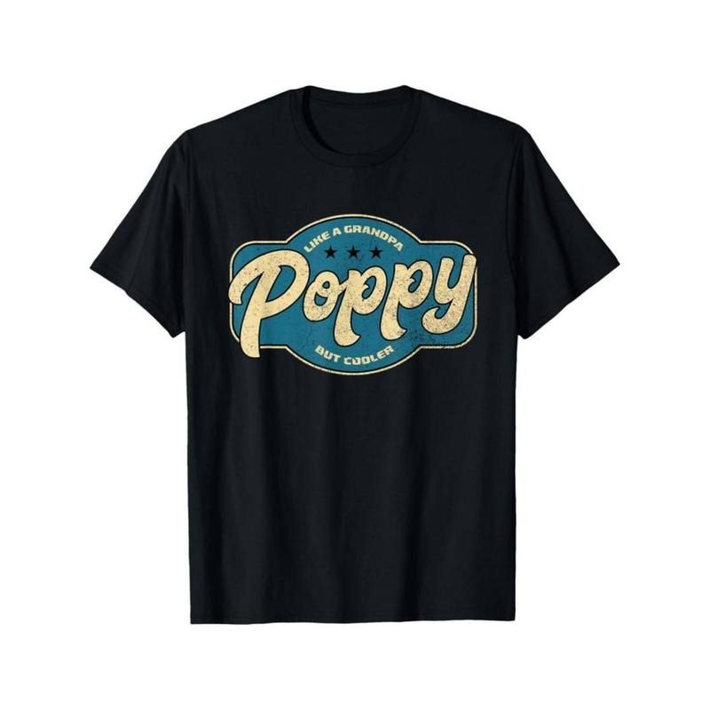 [Perfect Gift Vintage Print T-Shirt] Poppy Cooler Than Grandpa" Men'WB shield T-Shirt