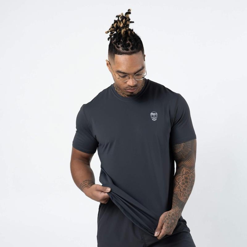 Performance Short Sleeve Shirt - Obsidian Fabric Menswear Top Outdoor Hoodie, Sweatshirt | RetroVerseTees.com