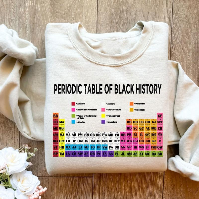 Periodic Table of Black History Sweatshirt, Black History Month Shirt, Black Pride Shirt Hoodie | RetroVerseTees.com