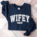 Personalize Wifey Est Sweatshirt, Engagement Shirt, Bridal Shower Gift, Gift for Bride, Personalized Bridal Gift, New...