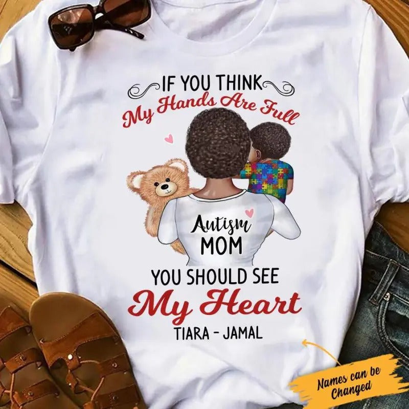 Personalized Autism Mom BWA T Shirt AG32 85O34 Hoodie, Sweatshirt | RetroVerseTees.com