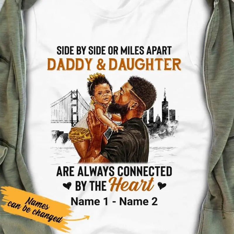 Personalized BWA Dad And Daughter Connected By The Heart T Shirt SB92 26O53 Hoodie, Sweatshirt | RetroVerseTees.com