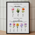 Personalized Birth Month Flower Unframed Poster, Mother's Day Gift, Custom Grandma's Garden Poster, Gift for Grandma,...