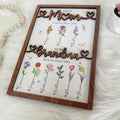 Personalized Birth Month Flowers Mothers Day, Custom Grandma's Garden Wooden Sign, Gift For Mom, Gift For Grandma,...