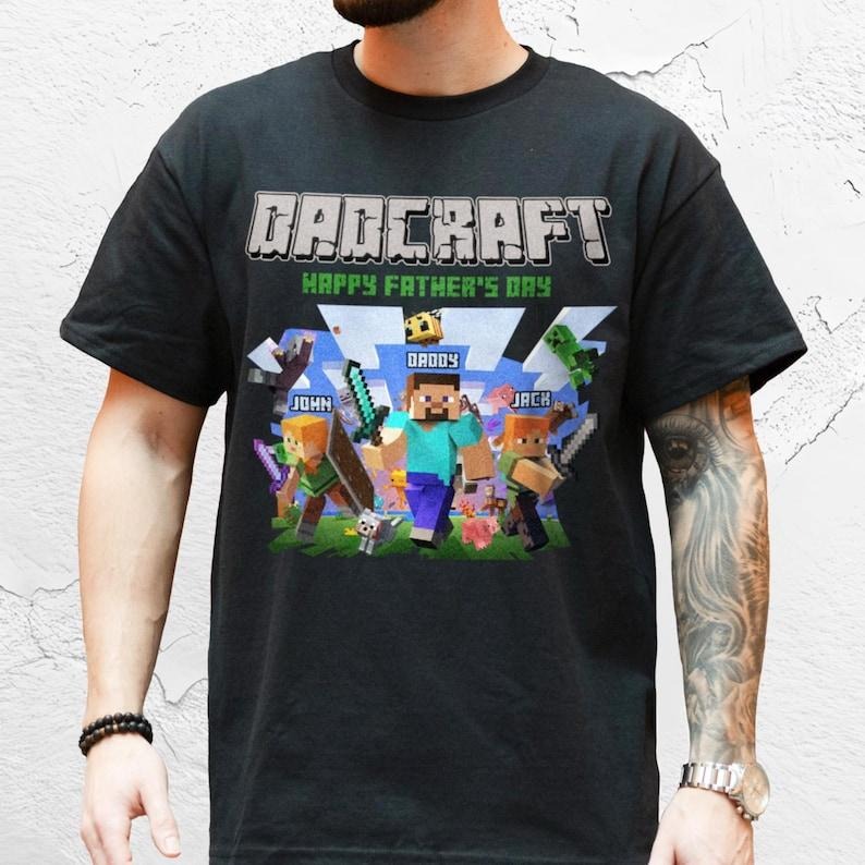 Personalized DadCraft Shirt, A MineC Movie Shirt For Kids, Chicken Jockey Gaming, Happy Father's Day Gift, Trending Game...