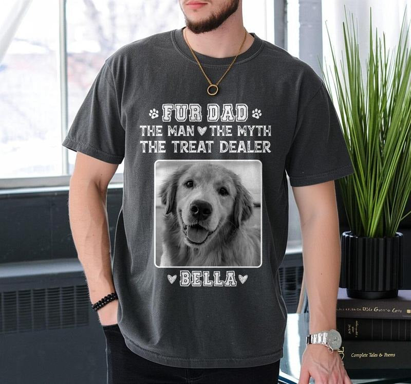 Personalized Dog Dad Shirt with Pet Name and Photo, Funny Dog Dad Shirt, Custom Dog Photo Shirt, Father's Day Dog Dad...