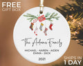 Personalized Family Christmas Ornament, Family Christmas Keepsake, Family Christmas Gift, Christmas Ceramic Ornament,...