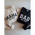 Personalized Mama & Dad Embroidered Sweatshirt, Custom Embroidery Sweatshirt, Matching New Mom and Dad Outfit Gift,...