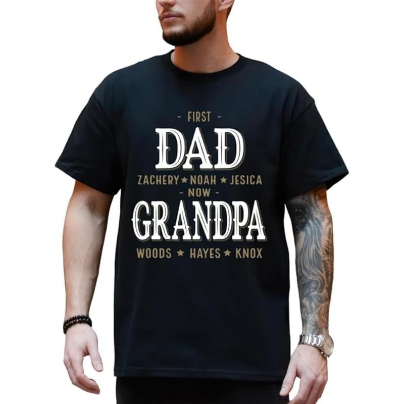 Personalized Papa Shirt, Custom Papa Grandkids Name Shirt, Birthday Christmas TNF Day Dad Grandpa Gift Comfy Menswear...
