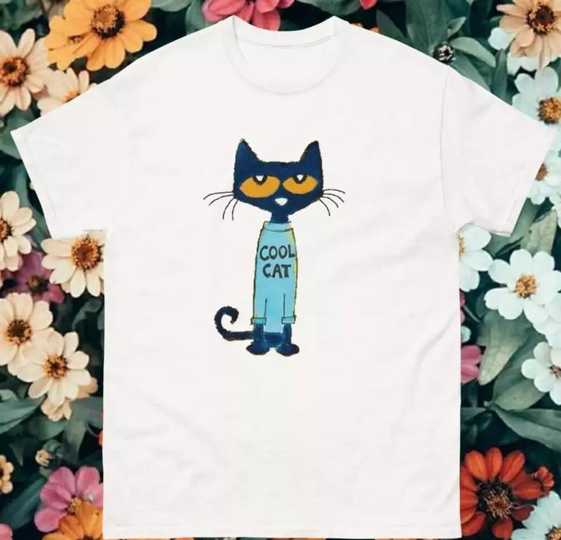Pete The Cat Shirt With Cool Shirt, Graphic Tee Size S-3XL Hoodie, Sweatshirt | RetroVerseTees.com