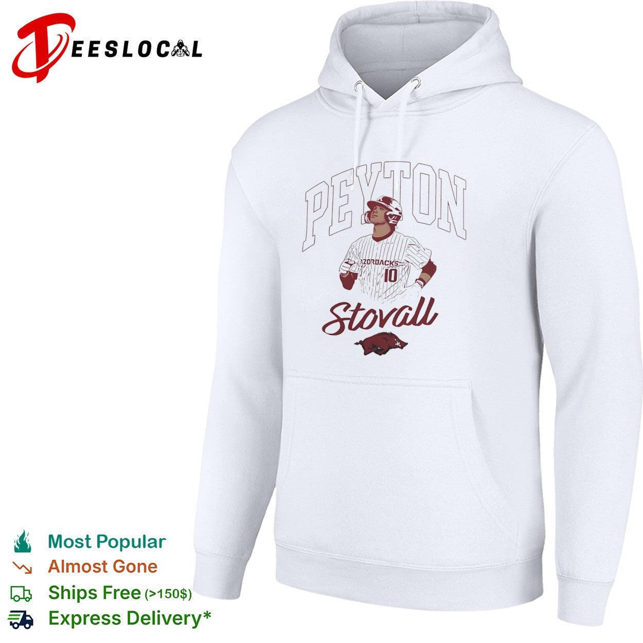 Peyton Stovall Arkansas Razorbacks 10 Baseball shirt