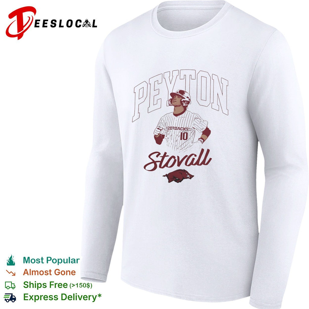 Peyton Stovall Arkansas Razorbacks 10 Baseball shirt