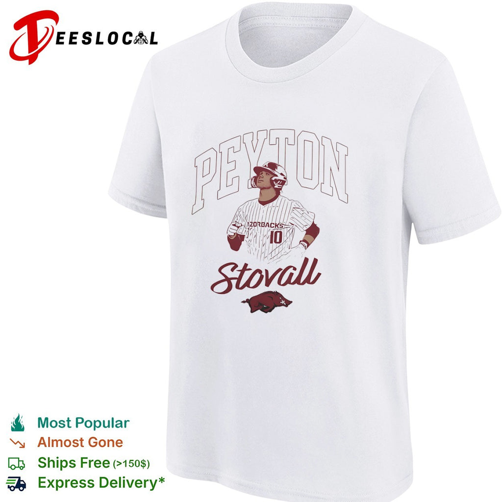 Peyton Stovall Arkansas Razorbacks 10 Baseball shirt