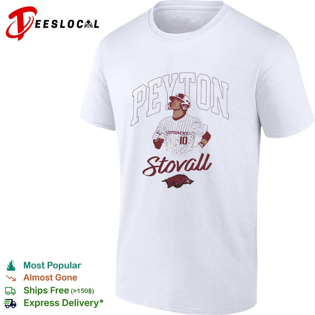Peyton Stovall Arkansas Razorbacks 10 Baseball shirt