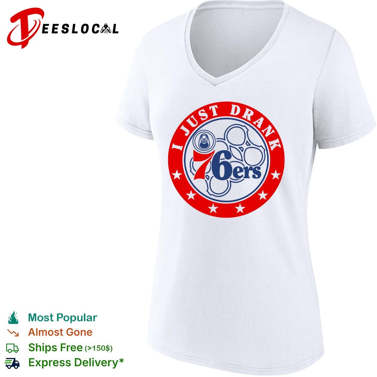 Philadelphia 76ers I just drank 76ers logo beer ring shirt