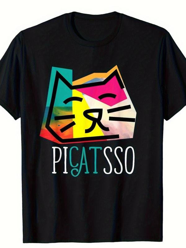 Picasso Style Cat T-Shirt For Art Lovers Gunpla brand Creative Souls Summer Streetwear Hoodie, Sweatshirt