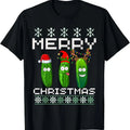 Pickle Lover Xmas Lighting Santa Ugly Pickle Christmas T-Shirt Hoodie, Sweatshirt | RetroVerseTees.com