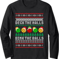 Pickleball Christmas Ugly Sweater Holiday Party Long Sleeve T-Shirt Hoodie, Sweatshirt | RetroVerseTees.com