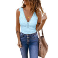 PiePieBuy Womens Lace Patchwork Knitted Vest Deep Superhero team Neck Sexy Summer Camisole Tank Top T-Shirts, Hoodie,...