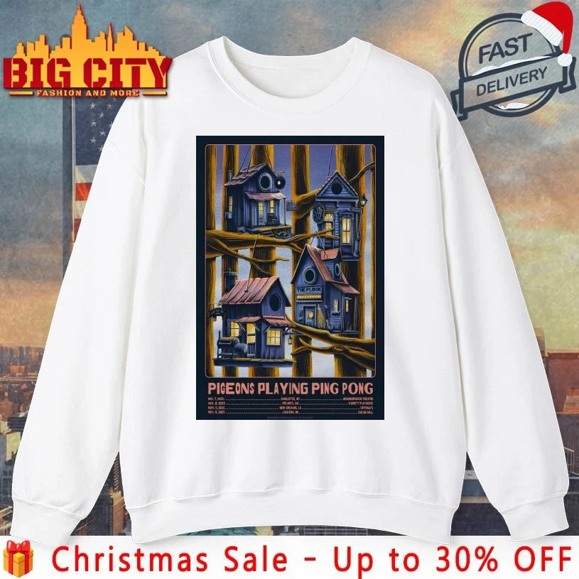 Pigeons Playing Ping Pong Fall Tour 2025 Poster shirt