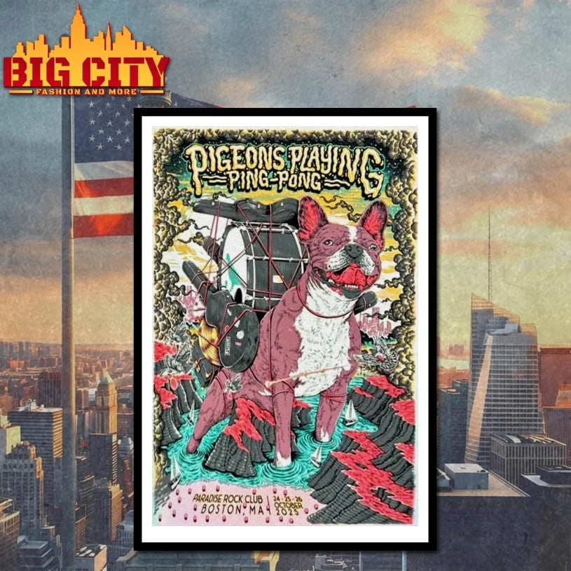 Pigeons Playing Ping Pong October 24-25-26 2025 Paradise Rock Club Boston MA Poster shirt