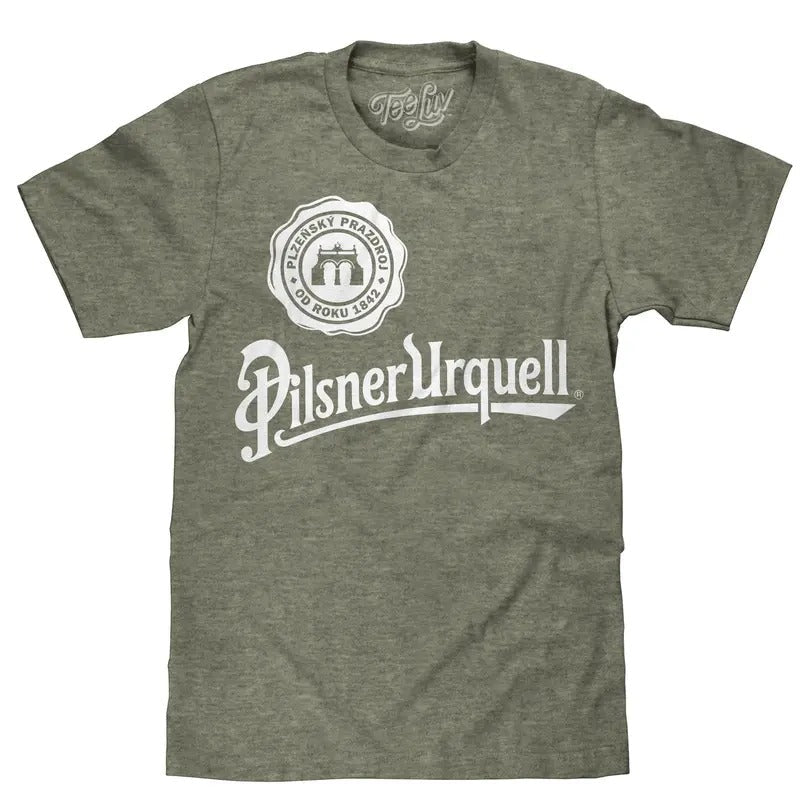 Pilsner Urquell Logo T-Shirt - Green Hoodie, Sweatshirt | RetroVerseTees.com
