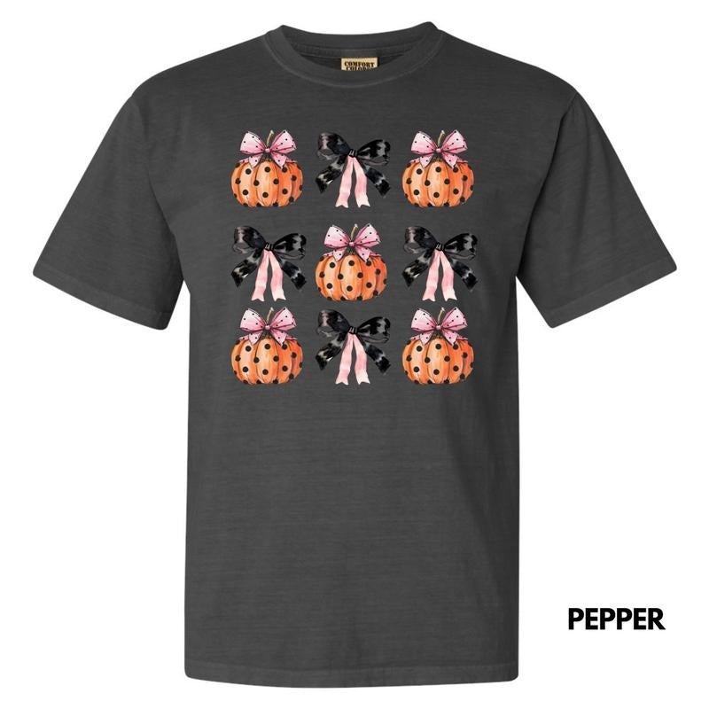 Pink & Black Pumpkin Coquette Comfort Colors T-Shirt 'NLB' Hoodie, Sweatshirt | RetroVerseTees.com