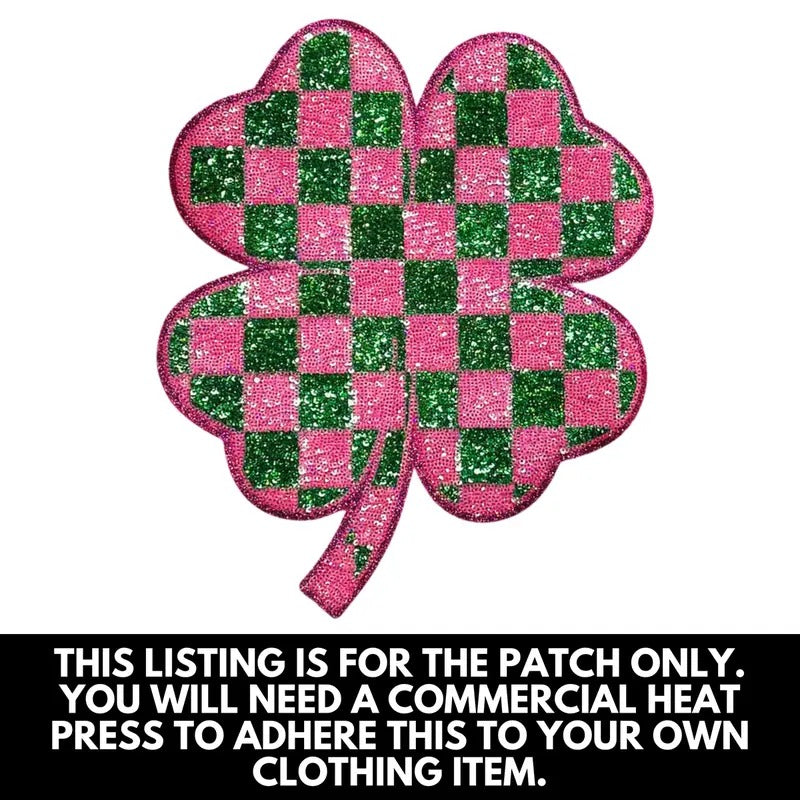 Pink & Green Checkered Shamrock Patch - PATCH ONLY T-Shirts, Hoodie, Sweatshirt | RetroVerseTees.com