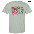 Pink & Green Merry Christmas Comfort Colors T-Shirt 'NLB' Hoodie, Sweatshirt | RetroVerseTees.com