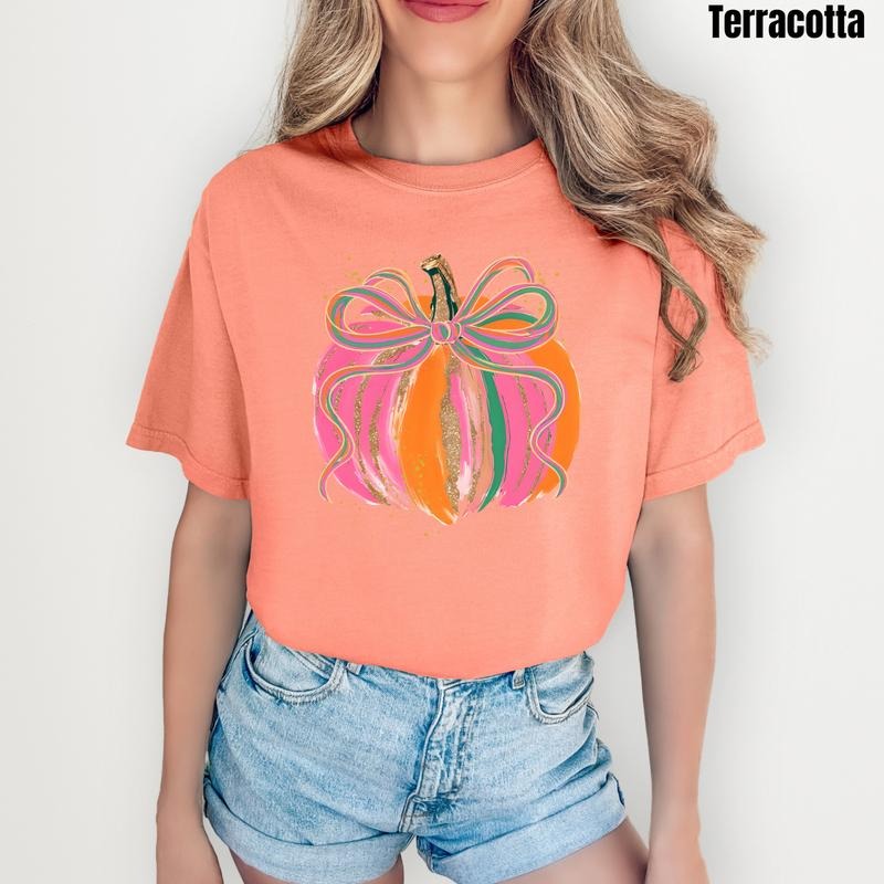 Pink & Orange Pumpkin Comfort Colors T-Shirt 'NLB' Hoodie, Sweatshirt | RetroVerseTees.com
