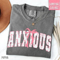 Pink Anxious Bow Shirt Comfort Colors, Women's Tee, Cute Women's Tshirt Hoodie, Sweatshirt | RetroVerseTees.com
