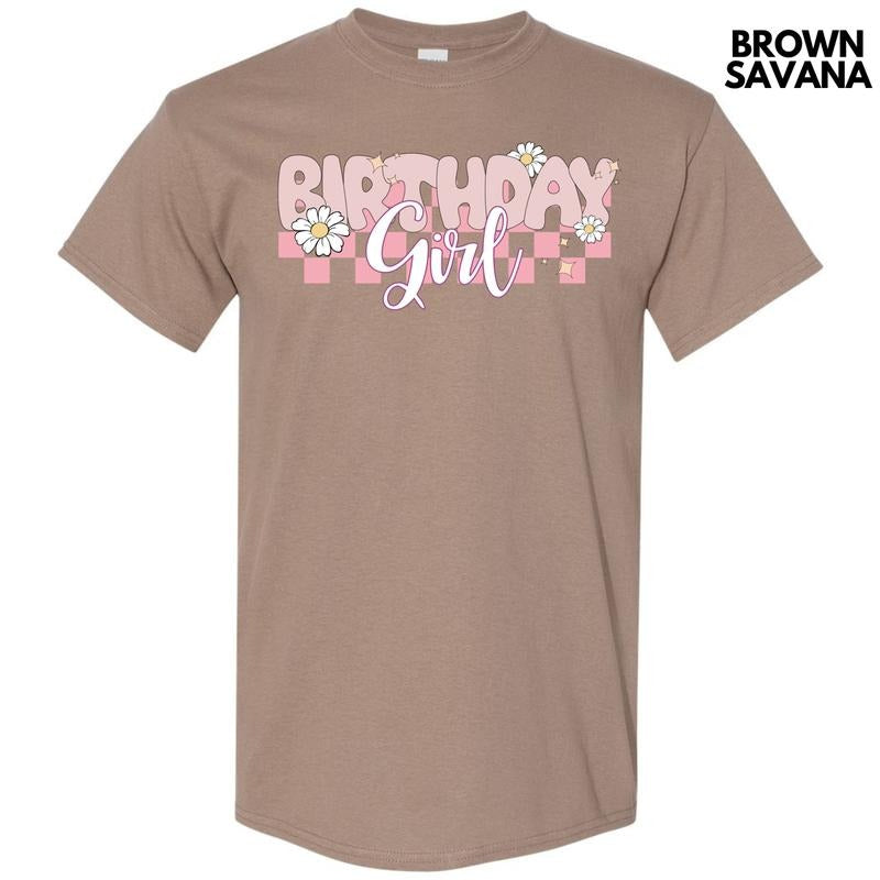 Pink Birthday Girl Gildan Short Sleeve T-Shirt 'NLB' Hoodie, Sweatshirt | RetroVerseTees.com