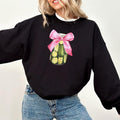 Pink Bow Pickle Sweatshirt, Coquette Sweater, Pink Bow Sweater, Coquette Aesthetic Shirt, Pickle Gift, Soft Girl Era Tee,...