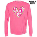 Pink Brushstroke Heart Long Sleeve Comfort Colors T-Shirt 'NLB' Hoodie, Sweatshirt | RetroVerseTees.com