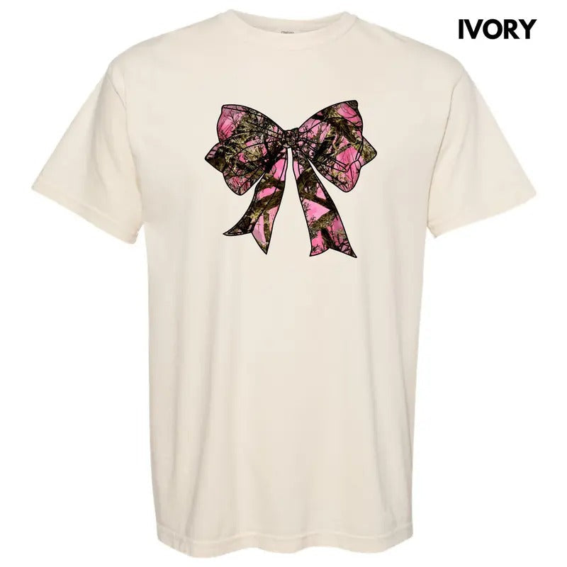 Pink Camouflage Bow Comfort Colors T-Shirt 'NLB' Hoodie, Sweatshirt | RetroVerseTees.com
