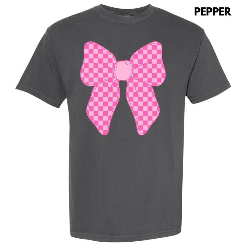 Pink Checker Bow Comfort Colors T-Shirt 'NLB' Hoodie, Sweatshirt | RetroVerseTees.com