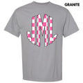 Pink Checker Monogram Comfort Colors T-Shirt 'NLB' Hoodie, Sweatshirt | RetroVerseTees.com