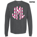 Pink Checker Monogram Long Sleeve Comfort Colors T-Shirt 'NLB' Hoodie, Sweatshirt | RetroVerseTees.com