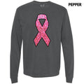 Pink Faux Glitter Ribbon Long Sleeve Comfort Colors T-Shirt 'NLB' Hoodie, Sweatshirt | RetroVerseTees.com
