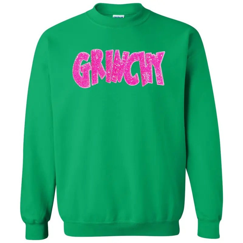 Pink Full Sequin Word Patch Sweatshirt T-Shirts, Hoodie | RetroVerseTees.com