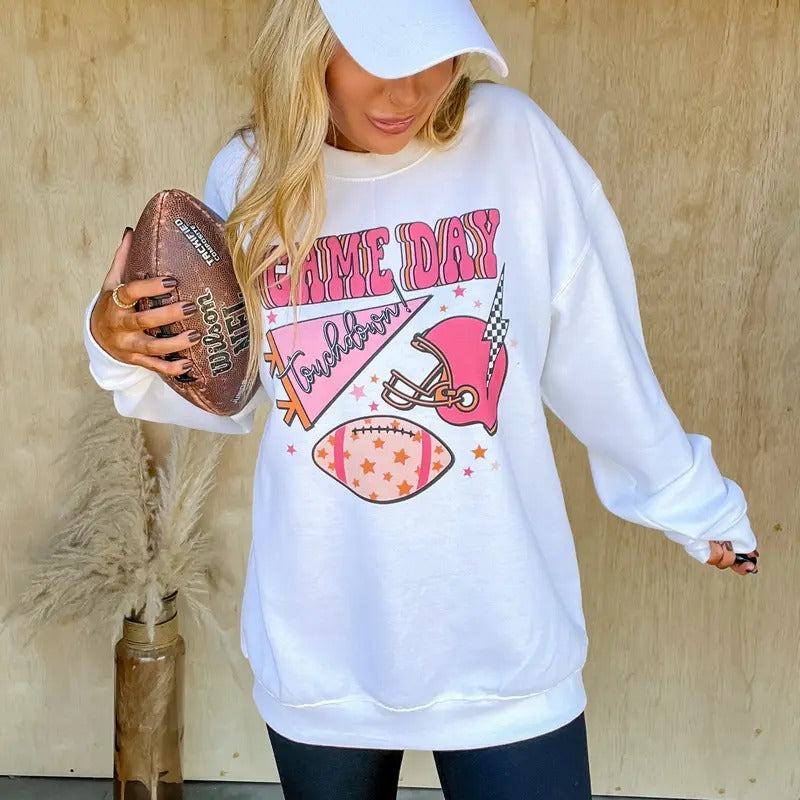 Pink Game Day Graphic Top T-Shirts, Hoodie, Sweatshirt | RetroVerseTees.com