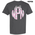 Pink Ghost Monogram Comfort Colors T-Shirt 'NLB' Hoodie, Sweatshirt | RetroVerseTees.com