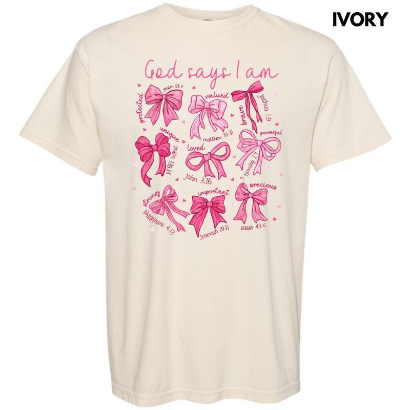 Pink God Says I Am Comfort Colors T-Shirt Hoodie, Sweatshirt | RetroVerseTees.com
