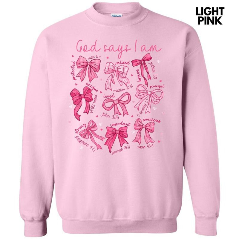 Pink God Says I Am Sweatshirt T-Shirts, Hoodie | RetroVerseTees.com